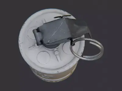 Offhand Smoke Grenade with Ring Lever Low-poly 3D model