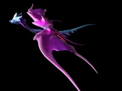 Butterfly Fairy Dragon Model Free low-poly 3D model