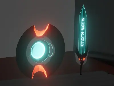 Elder Sword Crown and Shield Low-poly 3D model