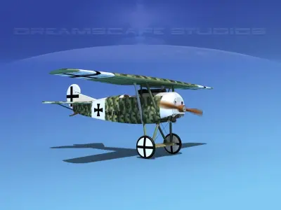 Fokker DVIII V04 3D model