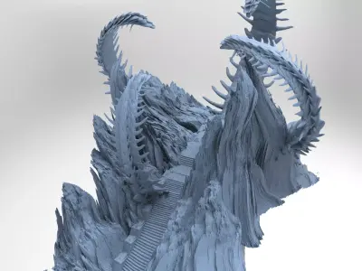 Japanese Genma mountains 3 3D model