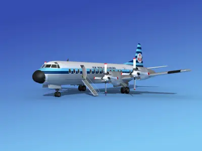 Lockheed L-188 Electra HP KLM Royal Dutch 3D model