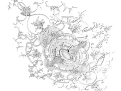 Auberlet Laurent Louis XV ceiling rosette 3D model