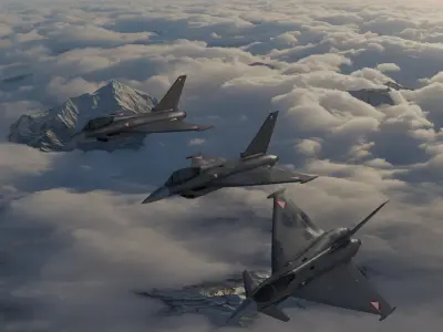 eurofighter typhoon - Austrian Airforce Low-poly 3D model