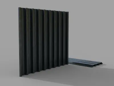 Corrugated galvanized sheets 2 Low-poly 3D model