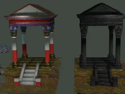 Ancient roman garden 273 objects for modular builds Low-poly 3D model