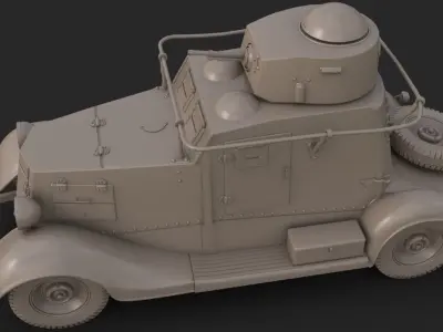FAI M Armoured Car Clay Mental Ray 3D model