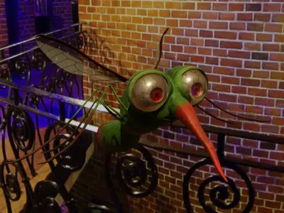 mosquito with big eyes Low-poly 3D model