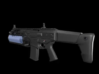 FB MSBS Grot  assault rifle with different set of attachments  Low-poly 3D model