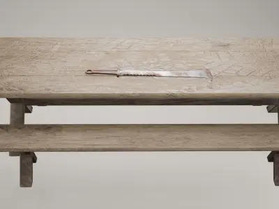 Post apocalypse style edged weapons collection model Low-poly 3D model