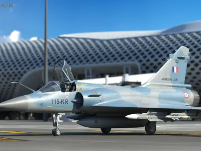 French Air Force Mirage 2000C with Armament 3D model