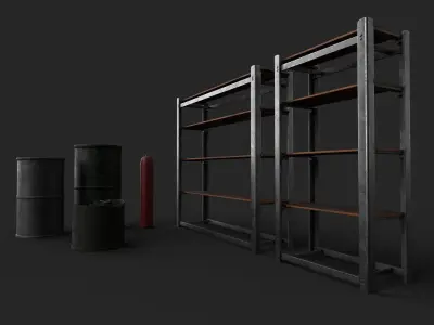 Warehouse Props Set Low-poly 3D model