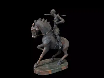Warrior Rider Low-poly 3D model