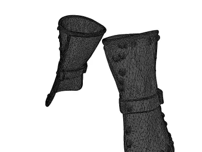 Cracked Leather Artillery Gauntlet 3D model