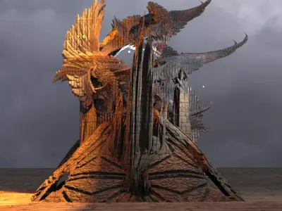 Elven temple ruin 2 3D model