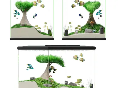 Aquascape Ryoboku Low-poly 3D model