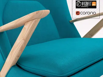 Cub Lounge Modern Wing Chair and Ottoman Free 3D model