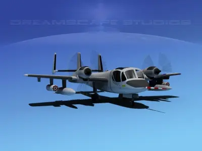 Grumman OV-1D Mohawk V06 3D model