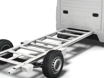 MAN TGE CR35 Long Flat frame chassis 2021 3D model