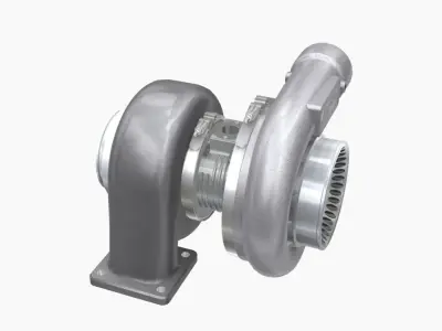 Harts H6 Pro275 134mm turbocharger Low-poly 3D model