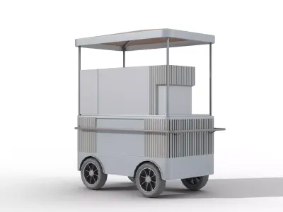 Futuristic Ice Cream Cart Low-poly 3D model