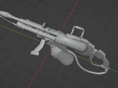 Gun flame thrower Farcry Game Free 3D model