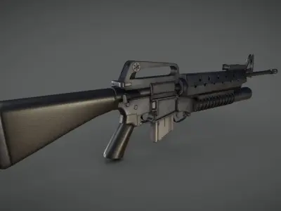 M16 m203 Grenade Launcher Low-poly 3D model