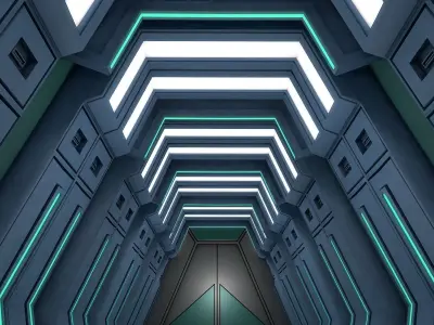 Sci fi corridor 3D model 169