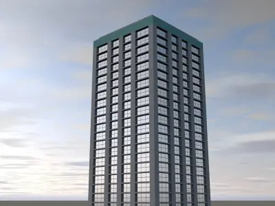 Game Ready Office Building Apartment Low-poly 3D model