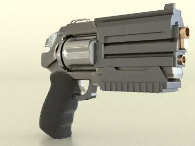 laos Game revolver Low-poly 3D model