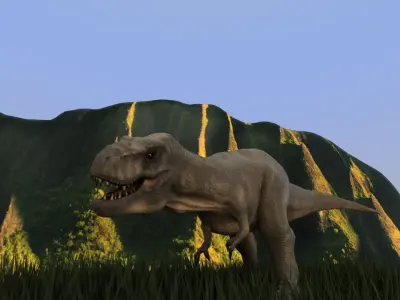 Rexy Jurassic Park Inspired model Low-poly 3D model