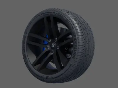 3d Wheel Model of Bridgestone POTENZA SPORT AS Low-poly 3D model