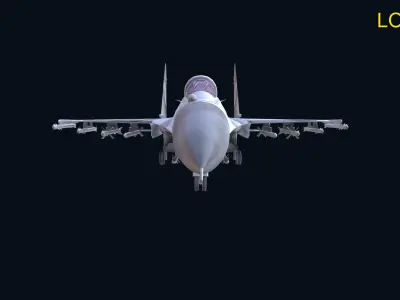 Asset - Army - Aircraft - Su 27 Low-poly 3D model
