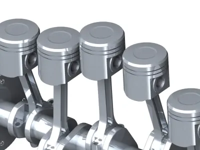 5 Cylinder engine 3D model
