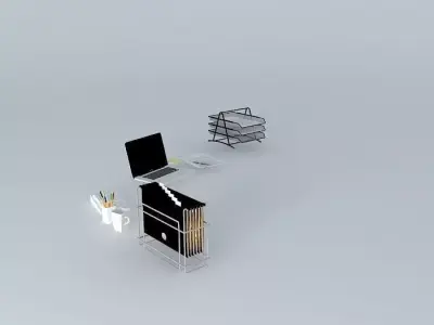 Office work objects Free 3D model