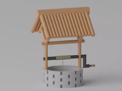 Medieval Stone Water Well 1 3D model