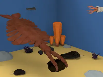 Low Poly Cambric period set Low-poly 3D model