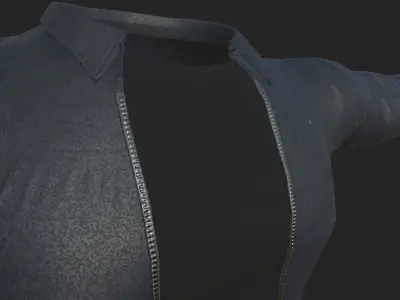 Jacket made on leather and with camo texture Low-poly 3D model