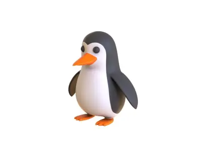 Cartoon Penguin v007 Low-poly 3D model