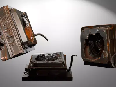 Futuristic Spaceship Wreckage LowPoly LOD Low-poly 3D model