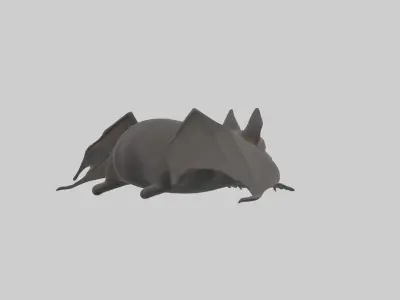 Lying Bat Model 1 Low-poly 3D model