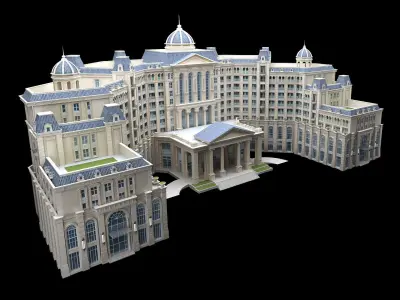 hotel building 3D model