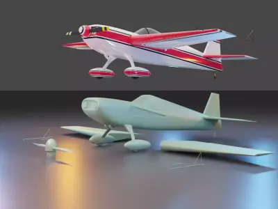 Plane - 3D print model two airplanes 3D print model