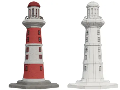 Lighthouse 05 Low-poly 3D model