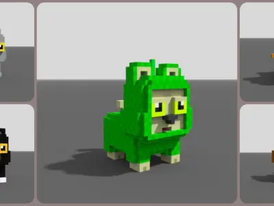 Cat Voxel Free 3D model