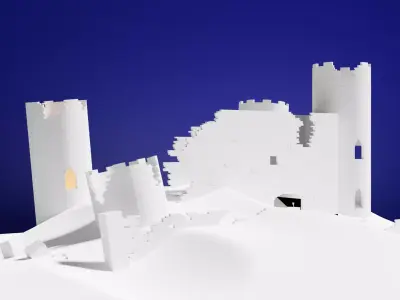 Broken Castle Low-poly 3D model