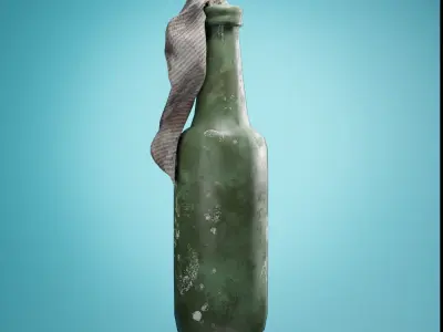 Molotov cocktail Low-poly 3D model