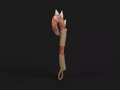 Ancient Fantasy Hatchet Low-poly 3D model