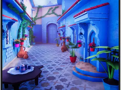 Middle Eastern Street Modular Package 50 Assets Low-poly 3D model