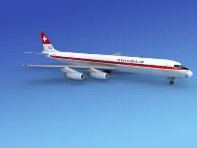 Douglas DC-8-63 Swissair 3D model